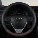 PU Leather Contrast Colour Car Steering Wheel Cover  Sweat Absorbent, Wear Resistant and Non-slip, Universal in All Seasons