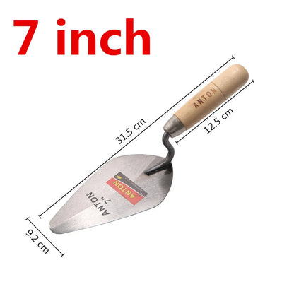 6/7 Inch Construction Tools Putty Knife Brick Trowel Laying Carbon Steel Blade Pointing Plaster Tool Carbon Steel 1Pc