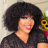 MsSunlight Afro Kinky Curly Wig Human Hair Short Wigs For Women Human Hair 100% Natural 4B 4C Brazilian Hair Wigs Full Machine