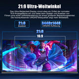 FYHXele 34 inch 99% sRGB Gaming Office Curved Screen 165Hz Refresh Rate 1ms High Reaction Speed Equipped With 3440*1440P Resolution HDMI or DP Interface 21::9 Proportional Screen