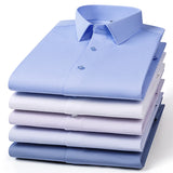 New Fabric 80% Cotton 15% Elastic Silk 5% Spandex No-Iron Anti-Wrinkle Men's Long Sleeve & Short Sleeve Formal Shirts