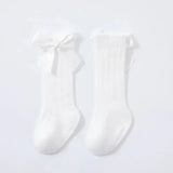 Summer Ultra-thin Mesh Socks Baby Girl Mosquito-resistant Knee Sock Cute Newborn Pink Bow Hollow Cotton Newborn Baby Clothes 