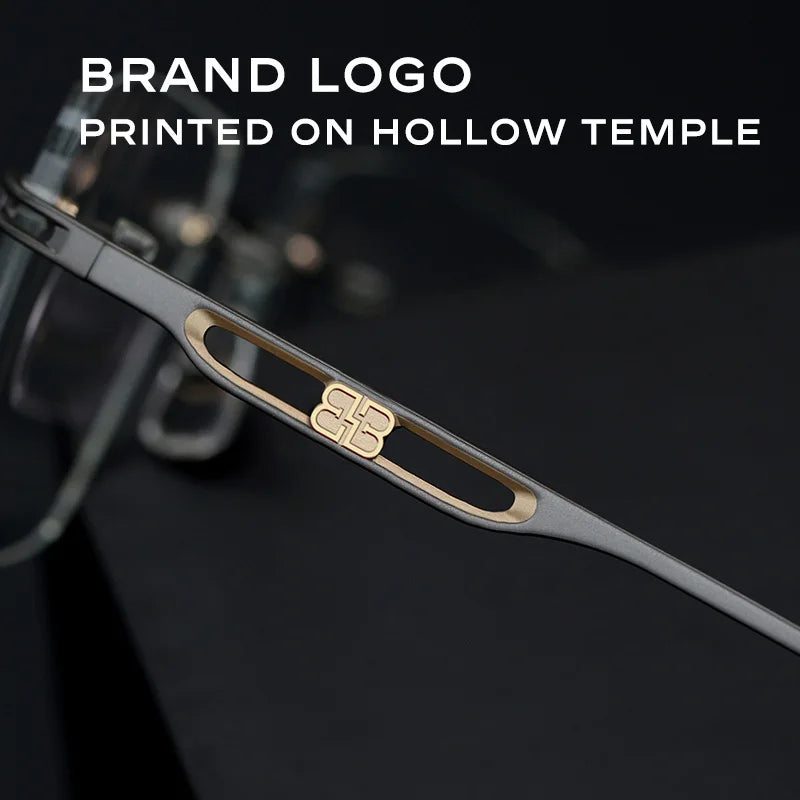 Benywoods Design Fashion Rimless Men's Sunglasses Gradient Photochromic UV400 Outdoor Sun Glasses Pure Titanium Eyewear BS23052