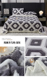 Flannel Warmth Autumn Winter Blanket Keep Warm Comfortable Jacquard King Size Blankets Skin Friendly Geometric Nap Comforter