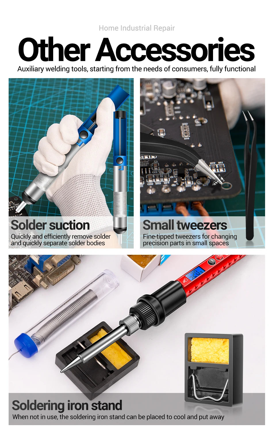ANENG SL106 Electric Soldering Irons Adjustable Temperature Welding Solder Rework Station Heat Pencil Tip Repair Tools 110V/220V