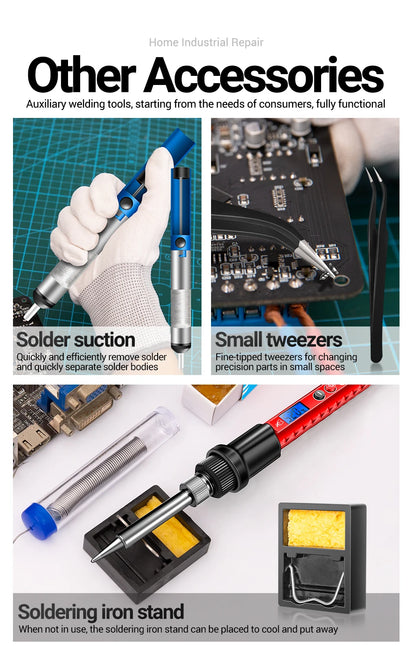 ANENG SL106 Electric Soldering Irons Adjustable Temperature Welding Solder Rework Station Heat Pencil Tip Repair Tools 110V/220V