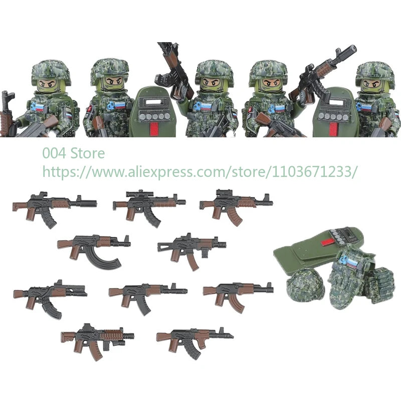 Military Special Forces Action Figure Building Blocks Ghillie Suit Weapons Sniper SWAT Ghost KSK Police Bandit Boy Toy Gift F029
