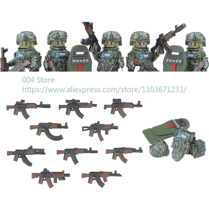 Military Special Forces Action Figure Building Blocks Ghillie Suit Weapons Sniper SWAT Ghost KSK Police Bandit Boy Toy Gift F029