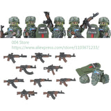 Military Special Forces Action Figure Building Blocks Ghillie Suit Weapons Sniper SWAT Ghost KSK Police Bandit Boy Toy Gift F029