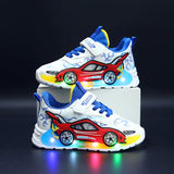 Cool Cartoon Lovely Baby Boys Shoes Leisure Fashion Glowing LED Colorful Lighted Kids Shoes Cute Children Sneakers Tennis