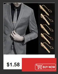 New Metal Silver Color Tie Clip For Men Wedding Necktie Tie Clasp Clip Gentleman Ties Bar Crystal Tie Pin For Men's Accessories