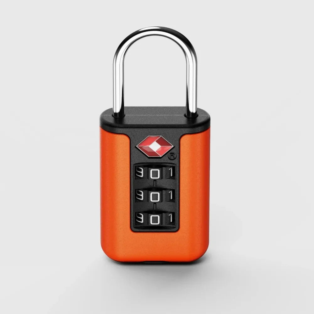 TSA Customs Code Lock for Travel Luggage Password Changeable Black Lock Contrast Design Padlock 3 Digit Combination Lock