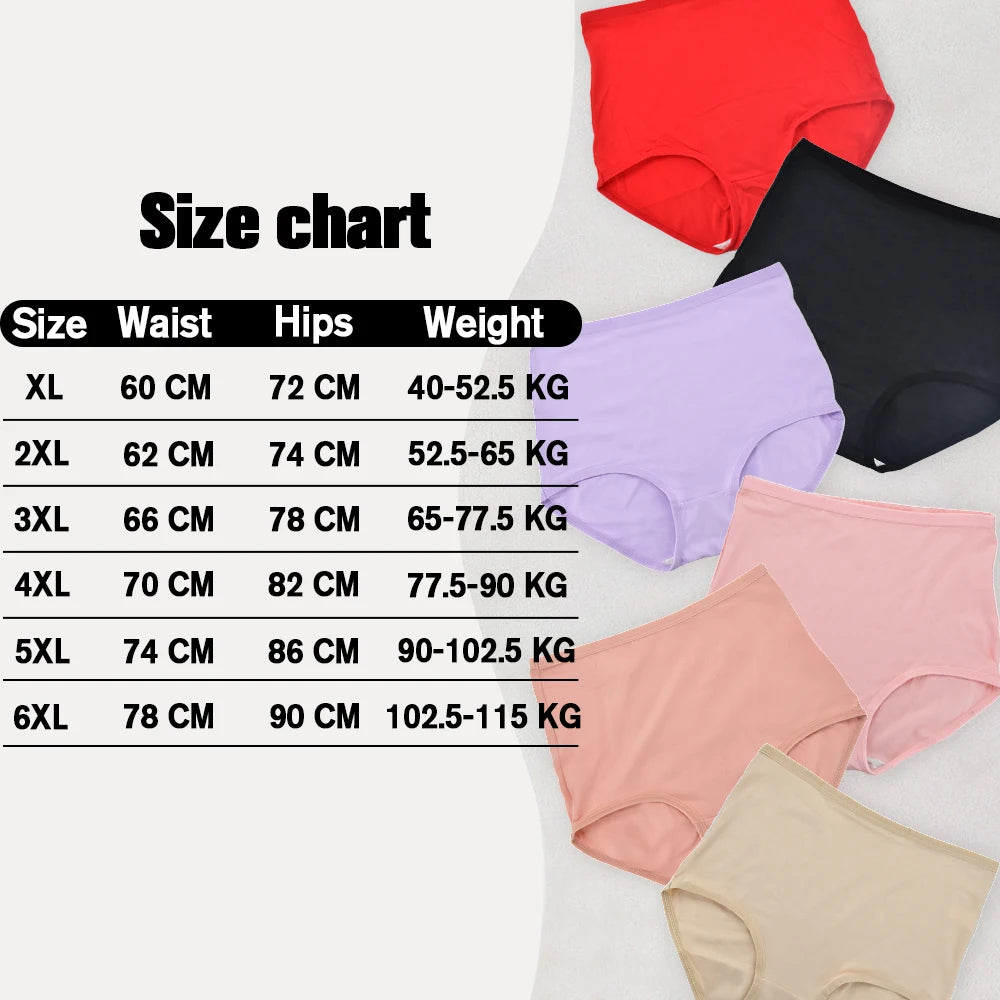Women Cotton High Waist Panties Soft Breathable Briefs Oversize Underwear Plus Size Lingerie Seamless Ladies Panty Underpants