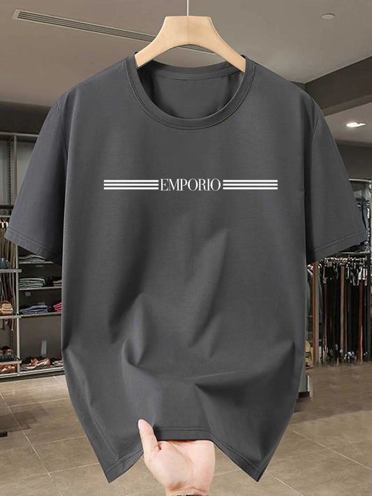 100% pure cotton men's luxurious brand letter print T-shirt, short-sleeved T-shirt, high-quality men's clothing, streetwear
