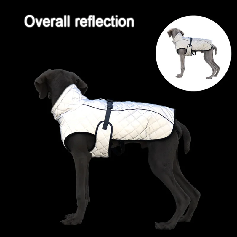 Reflective Pet Dog Outdoor Jacket Pet Coat Vest Winter Warm Reflective Cotton Dogs Clothing for Large Middle Dogs  Labrador