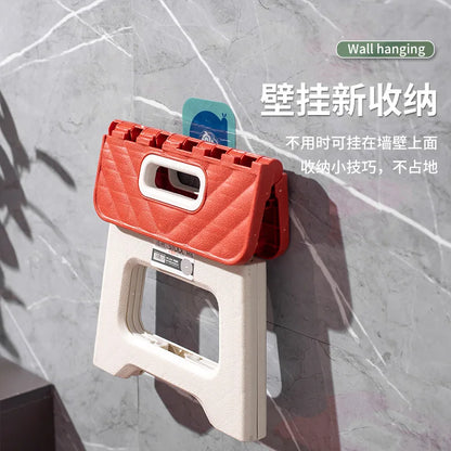 Portable Folding Stool Thickened Plastic Campstool Mini Hand Held Chairs Outdoor Activities Fishing Bench Household Space Saving