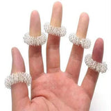 Juego de 10 anillos de acero inoxidable para masaje de dedos, anillo de acupuntura para terapia, relajación de manos, circulación sanguínea, alivio del dolor, cuidado de la salud.