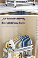 High Quality Kitchen Utensil Storage Rack Household Countertop Storage Rack 3-Layer Cupboard Multifunctional Utensil Drain Rack