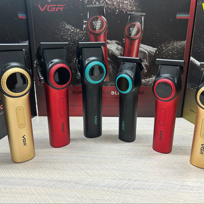 VGR 001 977 new hair trimming set high-end men's hair clipper intelligent digital display electric pusher carving and whitening
