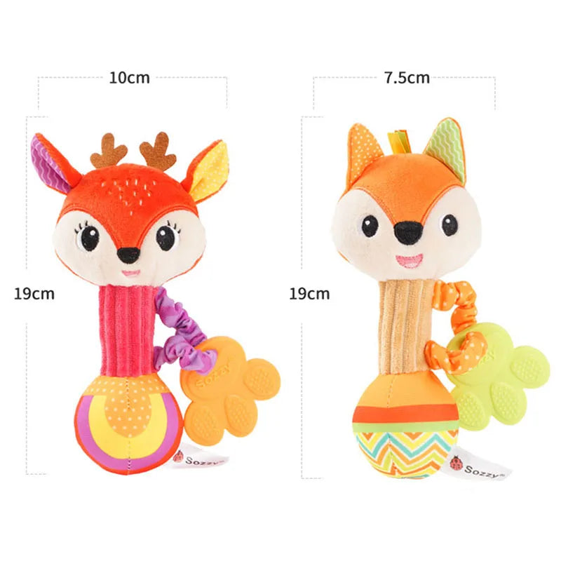 Baby Toys 0 12 Months Rotating Rattle Ball Grasping Activity Baby Development Toy Silicone Teether Sensory Toys for Babies Gifts