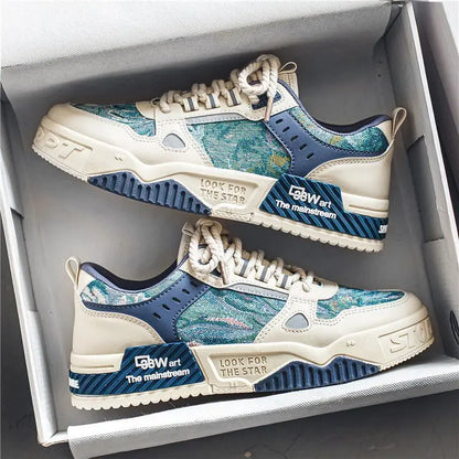 Nuevas zapatillas de skate para hombre, zapatillas de verano de cuero, informales, de moda, para exteriores, para correr, deportes, senderismo, tenis, plataforma, de diseñador de lujo