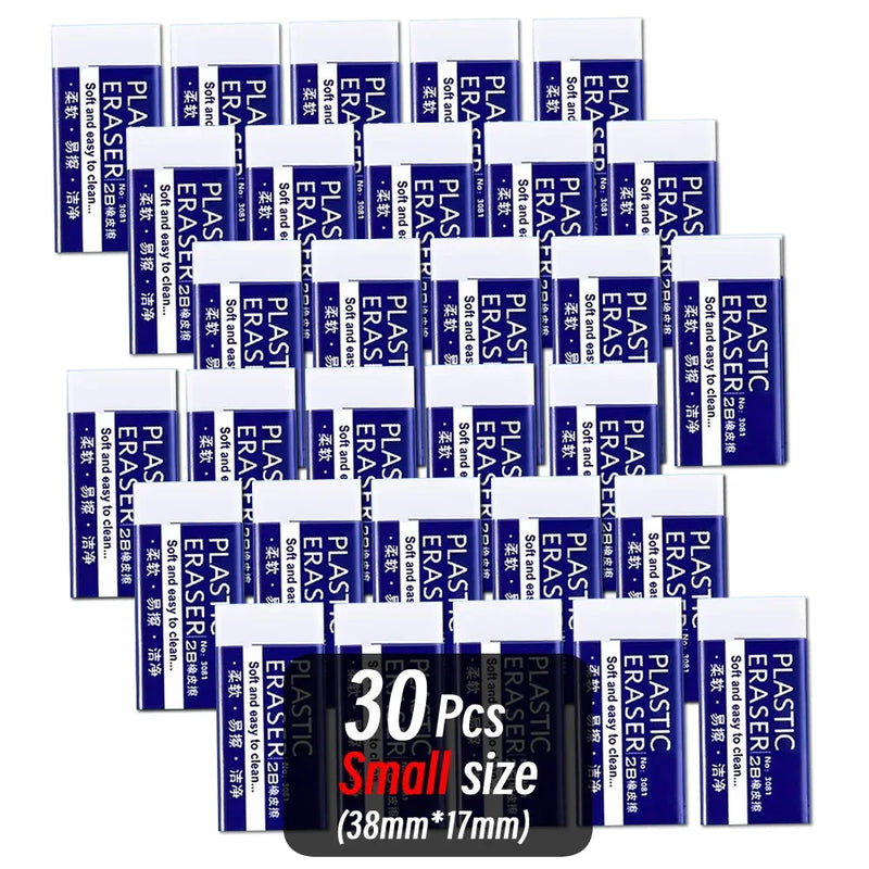 1/10/30pcs 2B Eraser Clean and Mess Free Student Exam Office Sketch Soft Eraser for Kids Correction Supplies Pencil Rubber