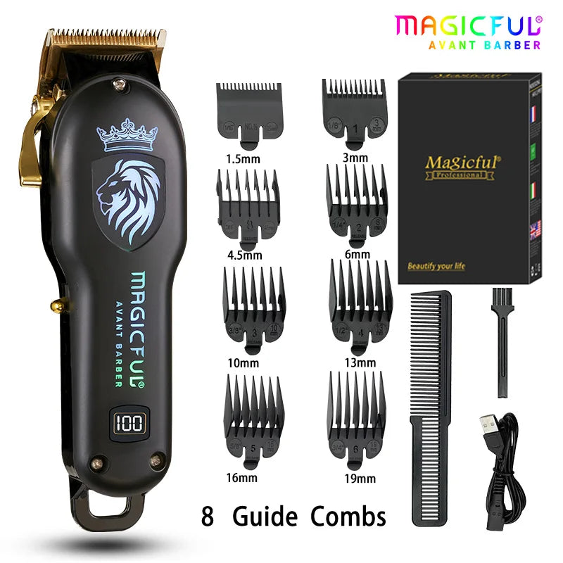MAGICFUL New Professional Hair Clipper Rechargeable Electric Trimmer For Men Beard Kids Barber Cutting Machine Haircut Machine