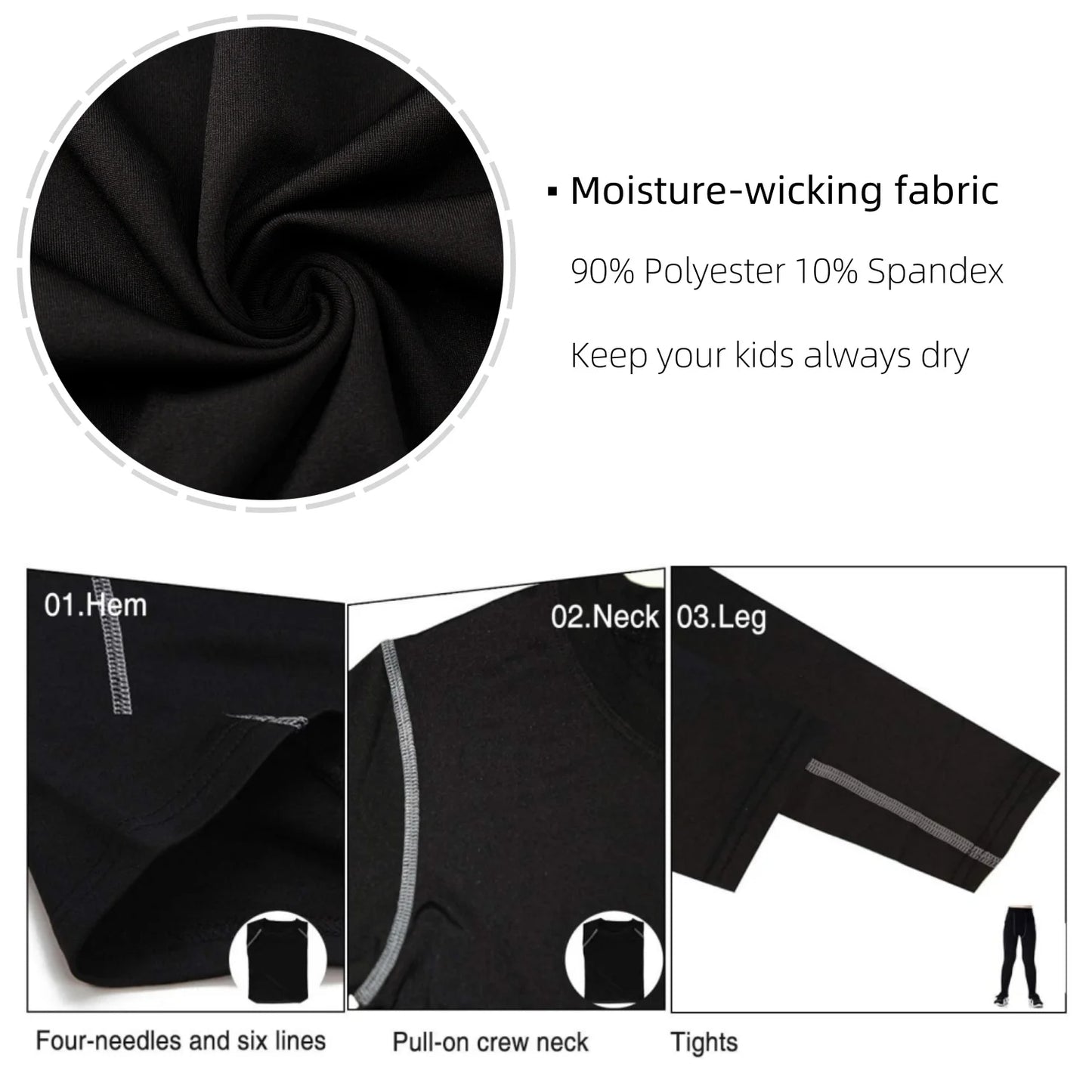 Winter Sports Suit for Children Quick Drying Thermal Underwear Boys Girls Compression Sportswear for Basketball Football