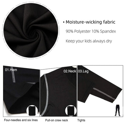 Winter Sports Suit for Children Quick Drying Thermal Underwear Boys Girls Compression Sportswear for Basketball Football