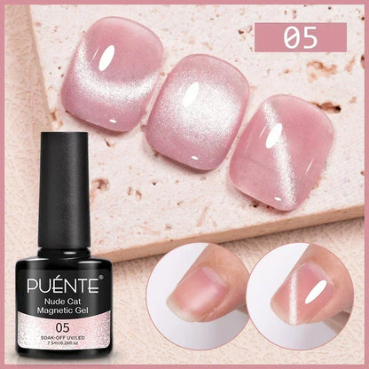 7.5ML Super Shiny Ruby Red Cat Magnetic Gel Nail Polish Wine Red Cat Eye Gel Soak Off Semi-Permanent Nail Varnish For Manicure