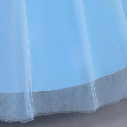 Disney Deluxe Elegant Cinderella Princess Ball Gown Fancy Birthday Cinderella Party Dress Vestidos Costume Play Carnival Apparel