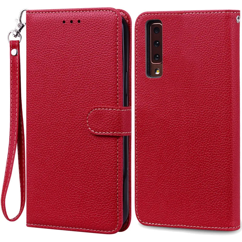 Funda de cuero de lujo con tapa para Samsung Galaxy A7 2018 (SM-A750F)