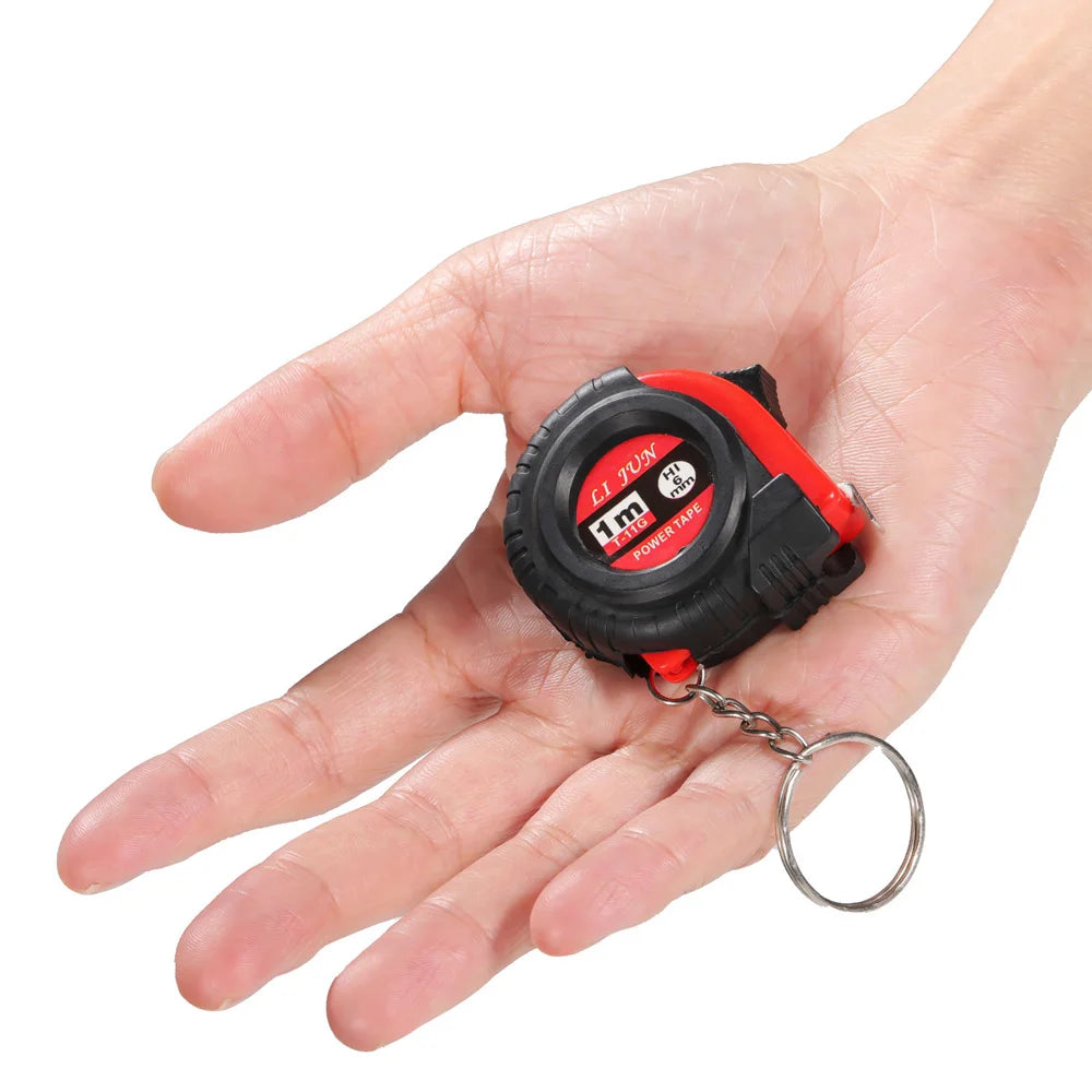 Retractable Ruler Tape Measure Keychain Mini Pocket Size Metric 1m Car Key Rings Accessories Women Men Sholesale Bulk Clasp 2022