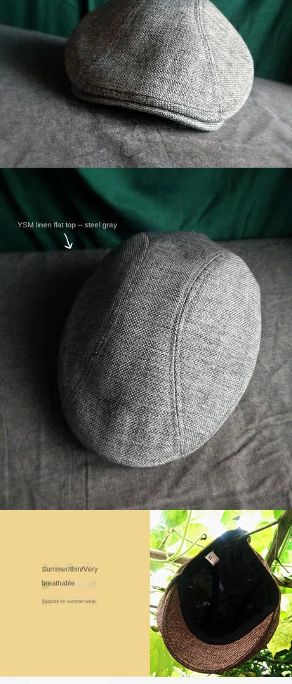 Men's Cap Classic Vintage Breathable Beret Hat for Men Visor French Artist Beanies Designer Cotton and Lined British Berets Hat