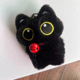 Black Cat Doll Pendant Keychain Cute Pilot Little Black Cat Hanging Backpack Keychain Creative Cat Plush Keychain Gift for Phone