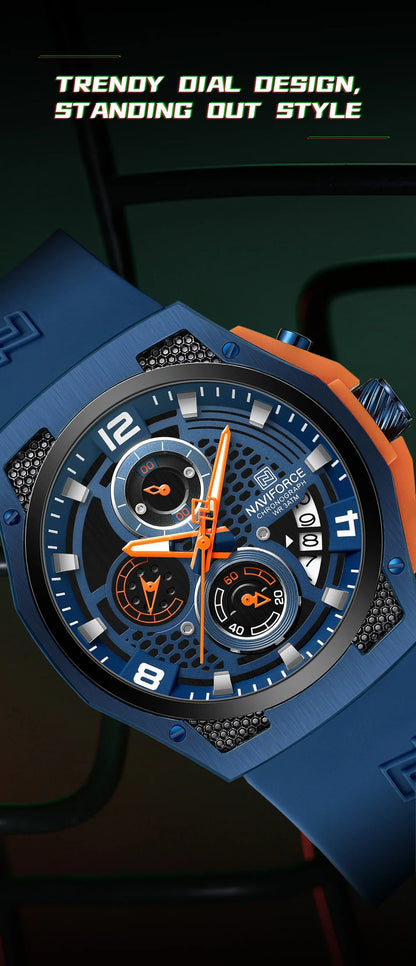 NAVIFORCE High Quality Luxury Original Men Watch Silicone Strap Waterproof Male Quartz Wrist watch Sport Clock Relogio Masculino