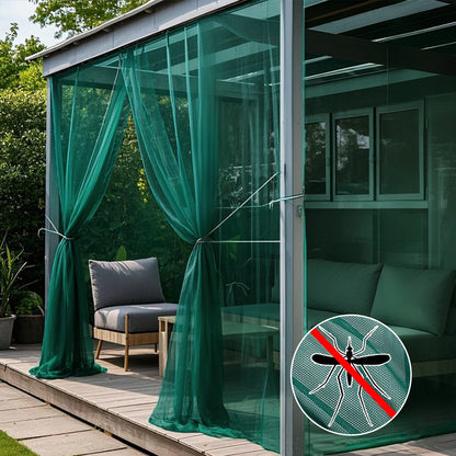 Outdoor Sheer Curtains for Patio Mosquito Netting Rod Pocket Garden Mesh Voile Drapes Mosquito Curtains for Porch Pergola