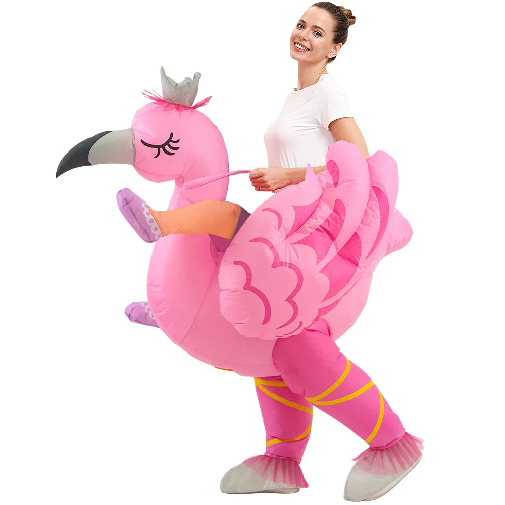 Adult Rooster Inflatable Costume Funny Unicorn Elk Animals Inflatable Suit Halloween Carnival Half Body Blow Up Suit for Cosplay