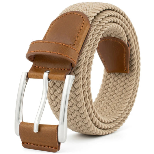 Cinturón elástico de tejido transpirable con hebilla de aleación para hombres y mujeres, de alta calidad, informal, para jeans, golf, lona, ​​multifuncional, para exteriores.