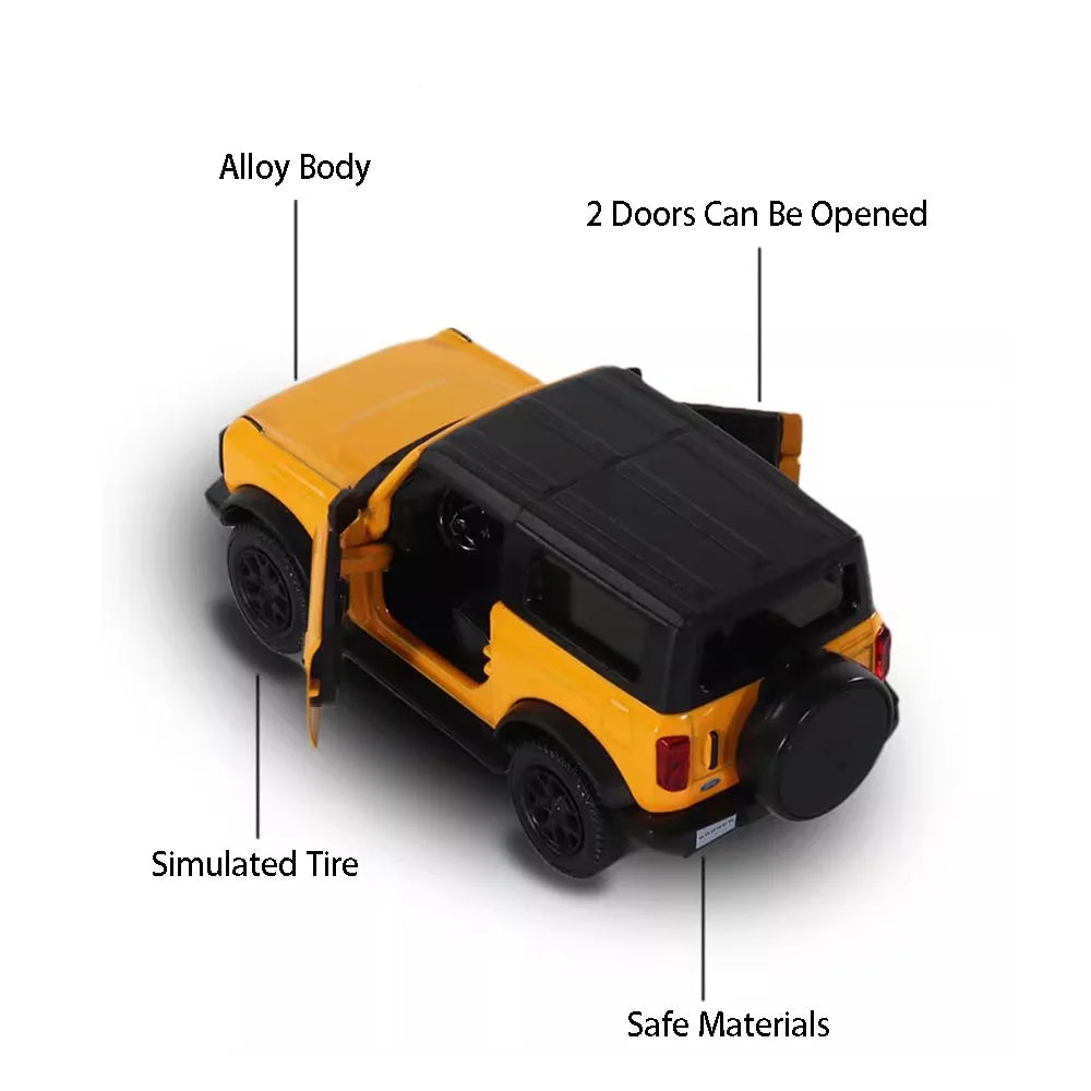 1:36 Ford Bronco Model Cars Porsche 911 Revuelto Alloy Diecast Car Toys With 2 Doors Opened Pull Back Function Vehicles For Kids