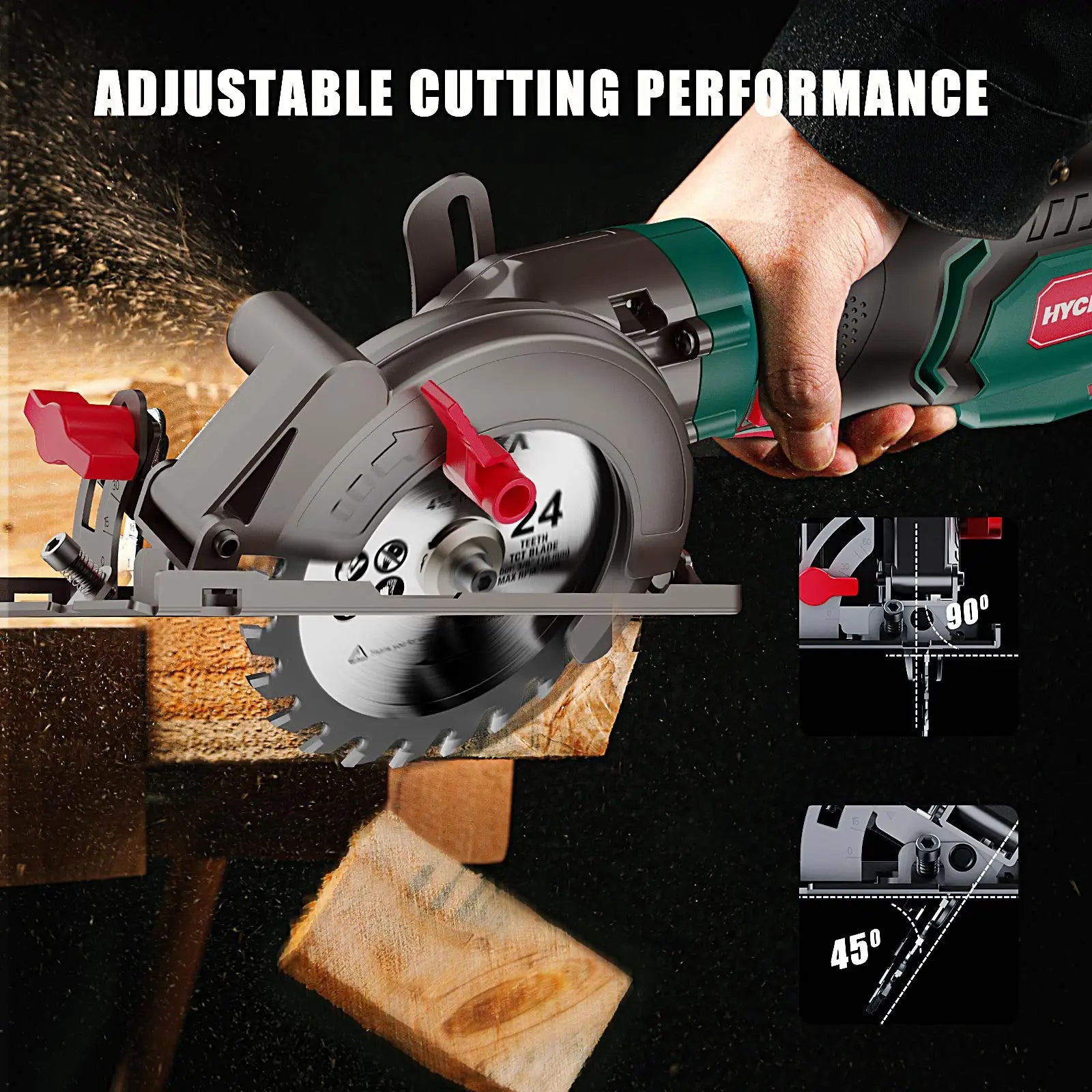 HYCHIKA 750W Circular Saw DIY Power Tool with Laser Guide Electric Saw for Cutting Wood Miter Saw Tools for Carpentry in Wood