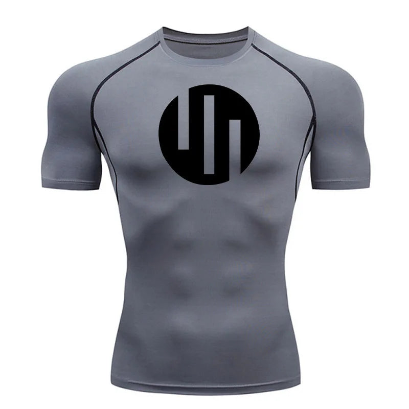 Gym Short Sleeve Running T-Shirt Men's Compression Long Sleeve Shirt Sun Protection Quick Drying Sports Top Black Sportswear 4xl