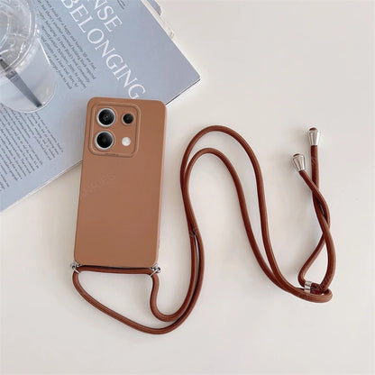 Funda con cordón cruzado para Xiaomi Redmi Note 13 Pro Plus 4G 5G, funda trasera de silicona con cordón para Poco X6 M6 Pro, Note 13 Pro y MX 6 X6 Pro