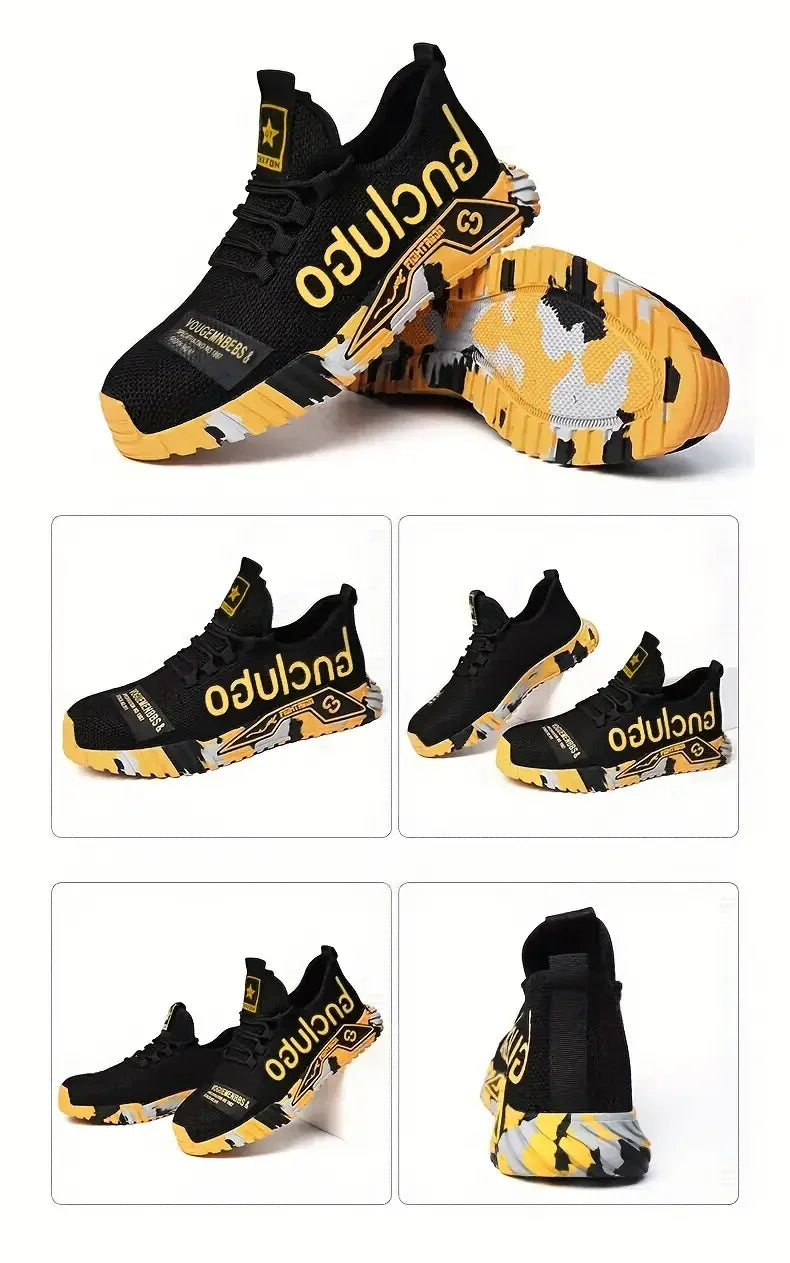 Steel Toe Safety Shoes Men Anti-Smash Anti-puncture Work Shoes Men Breathable Work Sneaker Indestructible Work Safety Boots