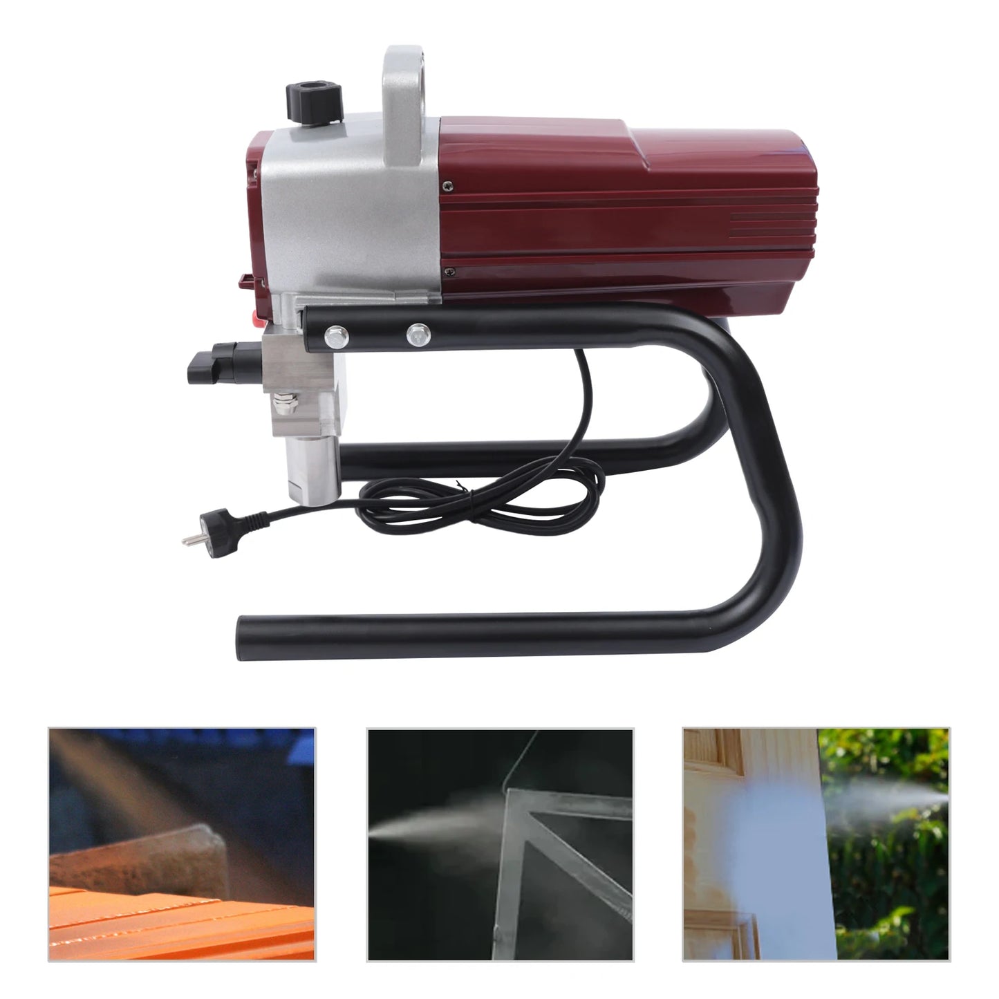 Kit de pistola pulverizadora elétrica 1800W TA-4500, pulverizador de tinta de parede sem ar, pressão de pulverização ajustável com tubo para parede e teto/madeira