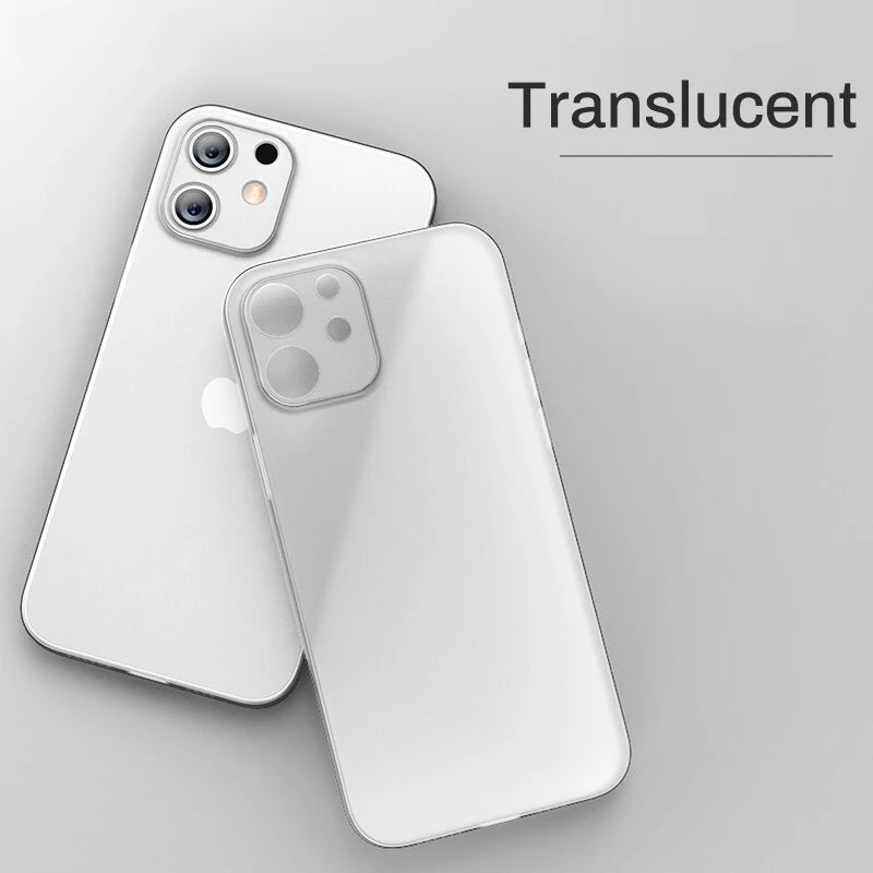 Nueva funda ultrafina mate de PP de 0,2 mm para iPhone 11, 12, 13, 14, 15 Pro, X, XR, Xs Max, 13 mini, 7, 8 Plus, SE 2020, carcasa rígida de PC transparente.