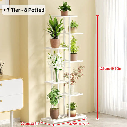 Plant Stand Flower Stand 4/6/8 Tier Flower Pot Shelf Balcony Indoor Multi-layer Storage Rack Succulent Plant Flower Rack