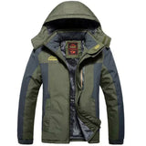 Winter Jacket Men Thick Fleece Waterproof Outwear Coats Men's Windbreaker Army Green Parka Raincoat Plus Size 9XL