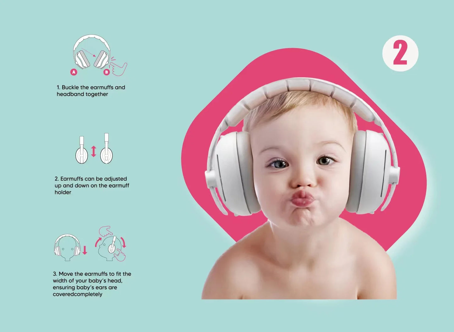 Auriculares con cancelación de ruido y protección auditiva para bebés, diseño convertible 2 en 1, orejeras con reducción de ruido para bebés que mejoran el sueño.