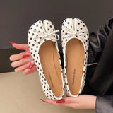 Summer Women's Bowknot Flat Tabi Ninja Shoes Pig Toe Slippers Lazy Person Horse Hoof Shoes Women Split Toe Mocassines Loafers